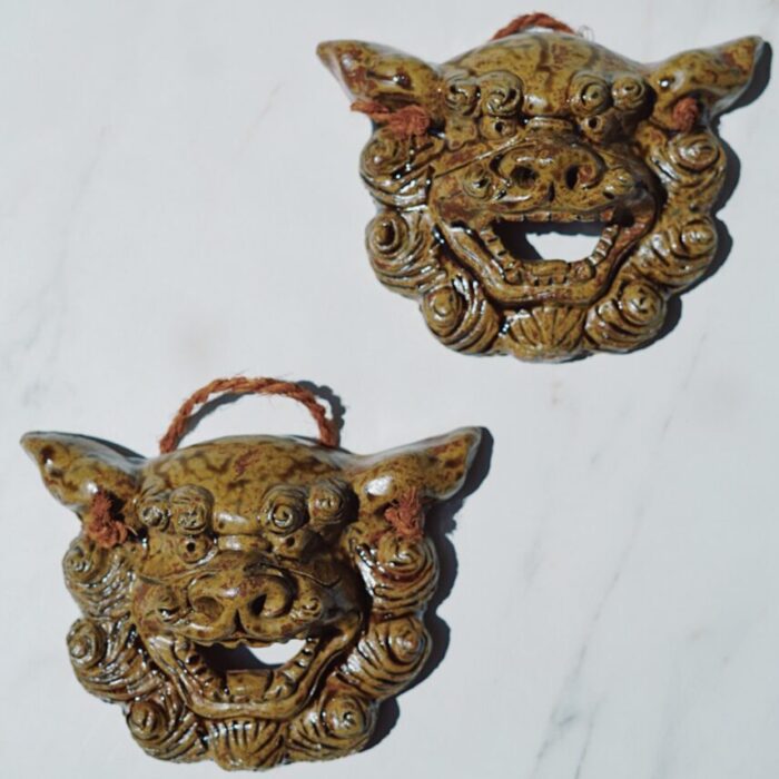 Ceramiczna maska lwo-psa Shisa